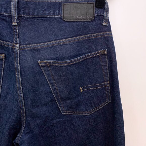 Calvin Klein Men's Straight-Fit Dark‎ Wash Jeans Size 34x34 - Picture 6 of 7